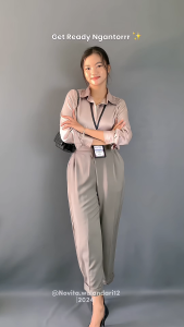 KLEOVA | Amber Celana Wanita Bahan Kain - Baggy Pants Wanita