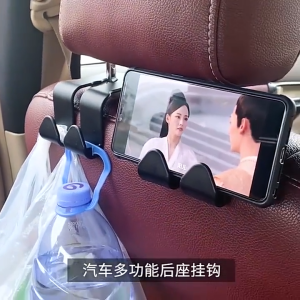 1PCS Car Seat Hanger Double Hook Phone Mount Holder Grocery Bags Hooks Storage Organizer Menggantung Barang Kereta
