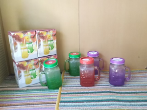 Cangkir Tutup Kaca / Glass Jar (ada lobang sedotan) / Nakami / kaca
