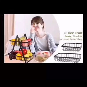 JOM23 2/3 Tier Rak Bawang Fruit Onion Portable for Kitchen Organizer Storage Fruits Vegetable Bread Snacks Basket