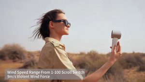 Mini Fan Rechargeable Handheld Fan 100 Gear Strong Wind Speed Metal Body Digital Display