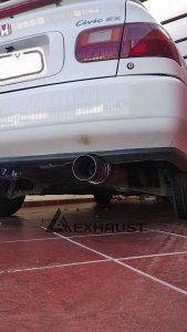 Paket resonator+muffler "LK exhaust Warrior" knalpot racing mobil bass kering maximal