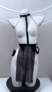 MIMI SHOP ชุดนอนผู้หญิง ชุดนอนโป๊ ชุดนอนเดรสมินิ 🐢 กระโปรงผ่าข้างลึก ใส่สบาย M-1208