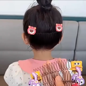 Mumystation Kids Hair Comb Girls Broken Hair Tidying Hair Comb Clip Kids Cartoon Animal Insert Comb Hair Card Accessories
