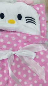 Khăn quấn ủ cho bé hình mèo kitty Khăn quấn ủ hình thú Khăn quấn ủ cho trẻ sơ sinh