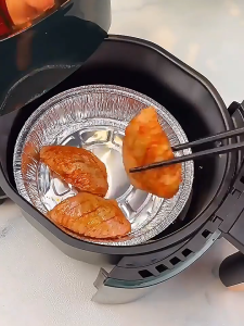 Set 10 Khay Giấy Bạc Lót Nồi Chiên Không Dầu Đĩa Nhôm Đĩa Giấy Bạc Đường Kính 6-9in Tiện Lợi-NIEVE