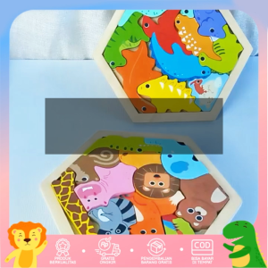 Puzzle Heksagon Balancing Anak Puzzle Montessori