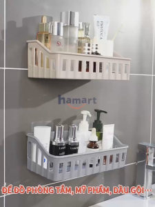Kệ Dán Tường Nhà Tắm Hamart Kệ Treo Tường Kệ Để Đồ Nhà Tắm Cao Cấp Tiện Lợi - Vuông Xám