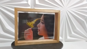 Bingkai Kayu 6R Floating Double Akrilik