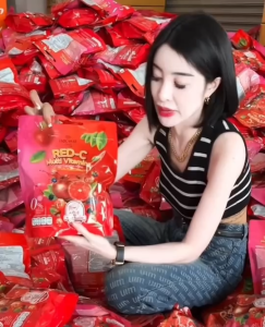 (ของแท้) RED-C คอลลาเจนวิตซี +วิตมินซีส้ม  ผิว ดี เล็บ ผม พร้อมส่ง 1 ห่อ มี 30 ซอง