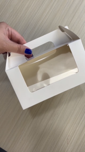 DUS KOTAK KUE ULANG TAHUN MIKA PUTIH ROLL CAKE PAPER BOX CAKE PACKAGING BOX MINI HANDLE