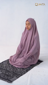 Mukena Travel Premium Mini Pouch Terusan Zahra: Mukena Travelling Adem Super Halus Lembut Ringan