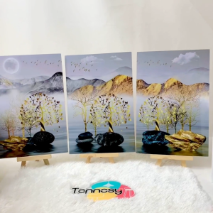 TENNESY Hiasan Dinding Pemandangan Aesthetic 20x30cm Dekorasi Dinding Kamar Pajangan Kayu Rumah