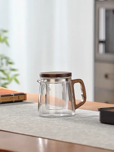 [Giá Sốc] Cốc pha trà cá nhân ly lọc trà thủy tinh Cốc lọc trà thủy tinh cốc thủy tinh pha trà có nắp đậy bằng gỗ