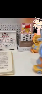 Mini Skateboard Fan | Sharpener Night Light 2 Fan Speed ABS Material USB Charging Size: 16 x 9 x 4 CM Design: Bear Cat Deer Rabbit