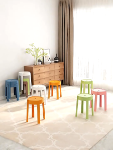 Nordic Stackable Stool Thickened Plastic Chair Durable Dining Table Restaurant Round Stool