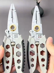 Tang Dekrustasi 16 In 1 Kupas Potong Lilit Belah Crimping Skun Buka Baut Hex Kabel Listrik Multifungsi Wire Stripper