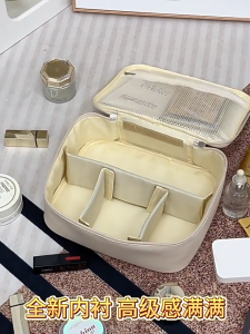 DECCO Portable Cosmetic Bag For Women Partition Large Capacity Waterproof Makeup Brush Storage Bag Travel Toiletry Bag - Fulfilled by DECCO SHOP