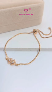 Yaxiya Gelang Serut Lapis Emas Permata Perhiasan imitasi Gold18k 174
