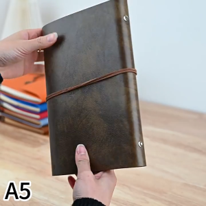Buku Catatan Binder Notebook Cover Kulit Vintage Maple
