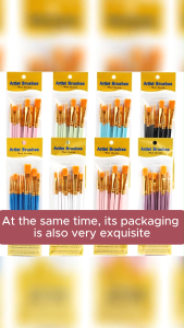 bside.ph 10PCS Nylon Painting Brush Set Black Handle Artist Brushes for Acrylic Watercolor Gouache Oil Paint Fine Detail Line Art Craft School Project Supplies Students Beginners