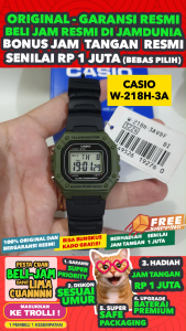 CASIO ORIGINAL - CASIO Youth Digital W-218H-3AVDF - Jam Tangan Pria - Black Green - Strap Resin - NEW- SPECIAL PROMO W-218H / W-218H-3A / W218H / W-218H-3AV / W 218H 3A 3A 3 + CASIO W-218H 218 H W218 W218H W-218 $ WR5 STR SD7 HT7