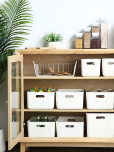 Maximizing Space with Plastic Storage Boxes & Sundry Sorting Baskets