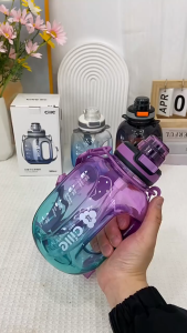 Cille 900ml/1200ml Gradient Colour Large Capacity Leakproof Tritan BPA-Free Water Bottle