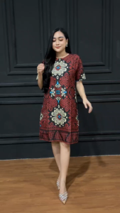 Dress Batik Terbaru Seragam Natal Banyak Pilihan Motif Terbaru Dres Lengan Pendek
