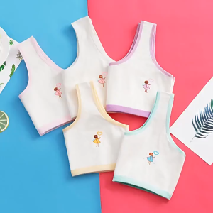 (ST22) Mẫu AL04 -  1 Áo lá nữ 25-50kg áo lót học sinh cấp 2 cho bé Cotton 2 lớp không đệm an toàn cho bé