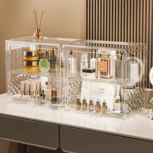 Transparent Desktop Cosmetic Storage Box / Makeup Organizer / Makeup Storage / Display Cabinet