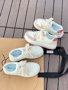 Best-selling Korean style fashionable womens white shoes Increase in height/Casual/Work/School Students Sneakers