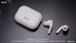 [ประกัน 1 ปี] Hoco EW56 Plus หูฟังบลูทูธไร้สาย ลดเสียงรบกวน รองรับเชื่อมต่อพร้อมกัน 2 เครื่อง BT5.3 ANC ระบบเสียงสเตอริโอไฮไฟ ไมโครโฟนคู่
