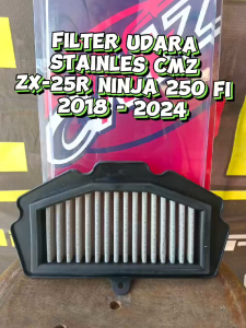 FILTER UDARA STAINLESS ZX25R AIR FILTER NINJA 250 FI 2018 - 2020 CMZ RACING BISA DICUCI