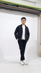 kemeja hitam polos lengan panjang Baju pria dewasa distro premium outfit formal keren