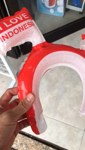 BALON BANDO I LOVE INDONESIA MERAH PUTIH DIRGAHAYU HUT RI