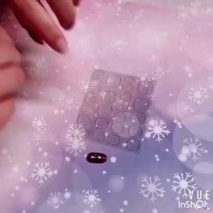 Kuku Palsu Tangan Kualitas 3D + FREE LEM Cantik 24 Pcs Waterproof Fake Nail Art Nail Tahan Air NL002