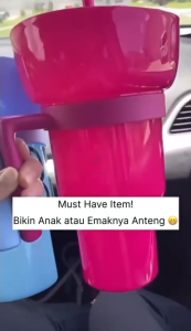 SK-C1114 Stadium Tumblr Cup dengan Wadah Makanan 2IN1 Snack Mug With Drink Cup Gelas Plastik Travel