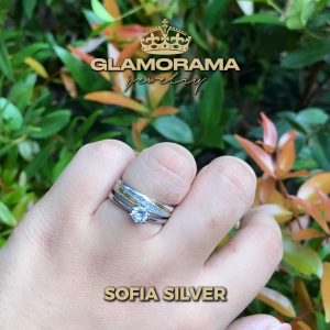 Wedding Ring Set 3-in-1 Gold-Plated 18K Gold Filled Finish for Proposal & Wedding | Glamorama Jewelry | "Sofia"