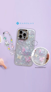 NEW BUTTERFLY Case !! BUTTERFLY CHARM HOLOGRAM CASE COMPATIBLE FOR IP 15 PROMAX 15 PRO 15 14 PROMAX 14 PRO 14 13 PROMAX 13 PRO 13 12 PROMAX 12 PRO 12 SOFTCASE