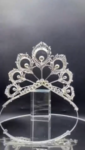 Big Pageant Miss Universe Mikimoto Crown Replica White Pearl Rhinestone Crown Bridal Tiaras Wedding Events Debut