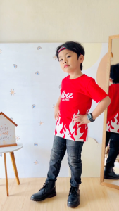 Kaos Anak Laki-Laki Motif Api Merah Putih Full Print Lilbee KL 010