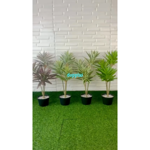 Pohon Artificial Tanaman Hias Pandan Bali X3 Mini Variasi Warna Semilatex Pot Dasar Hitam Dekorasi Rumah Aesthetic