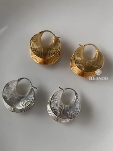 Bông tai nữ chuôi bạc 925 Eleanor Accessories hình tròn phụ kiện trang sức khuyên tai 7931