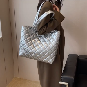 Totebag Puffy Square - Tas Laptop up to 14inch Tas Kuliah Puffy Bag Tote Bag TWILLY Shoulder Bag Pillow Parasut Support Laptop Up To 14inc Tas Bahu Premium Big Size