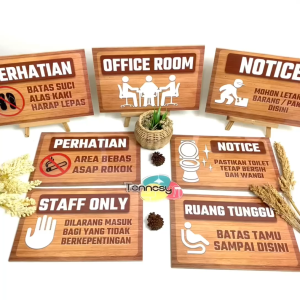 TENNESY Sign Peringatan Plakat Kantor Rumah Kafe 30x20CM Wall Decor Pajangan Kayu Dekorasi Rumah