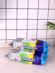 pembersihan dapur Wipes  80pc Kitchen Cleaning Wipes Lemon Scent Disposable Kitchen Wet Wipes For Oily Surface Household