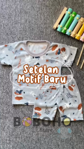 BOBOHO - SETELAN ANAK PRINTING / SETELAN ANAK COWOK LOKAL / SETELAN BAJU BAYI LAKI-LAKI / BAJU SANTAI ANAK