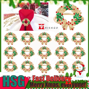 Christmas Gold Napkin Rings: Elegant & Cute Deer Serviette Holders