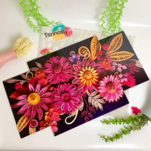 TENNESY (74 A) Hiasan Dinding Aesthetic 1 Set Bunga 3D Floral Flowers Paper Art 4 Panel Wall Decor Rumah